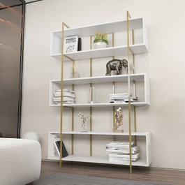 Hanah Home Estantería Bruti Blanco y Dorado